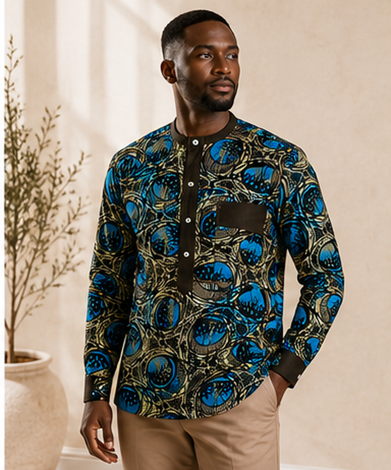 Men's long-sleeve dress shirt-Seashell L 7 Men's long-sleeve dress shirt-Seashell L - Image 7