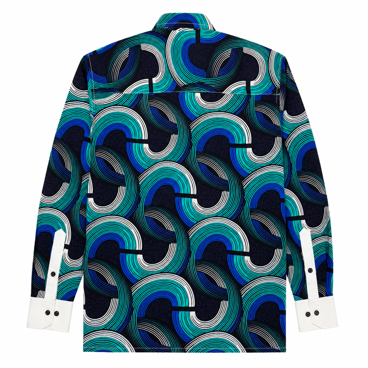 Men's long-sleeve dress shirt-Waves L 3 Men's long-sleeve dress shirt-Waves L - Image 3