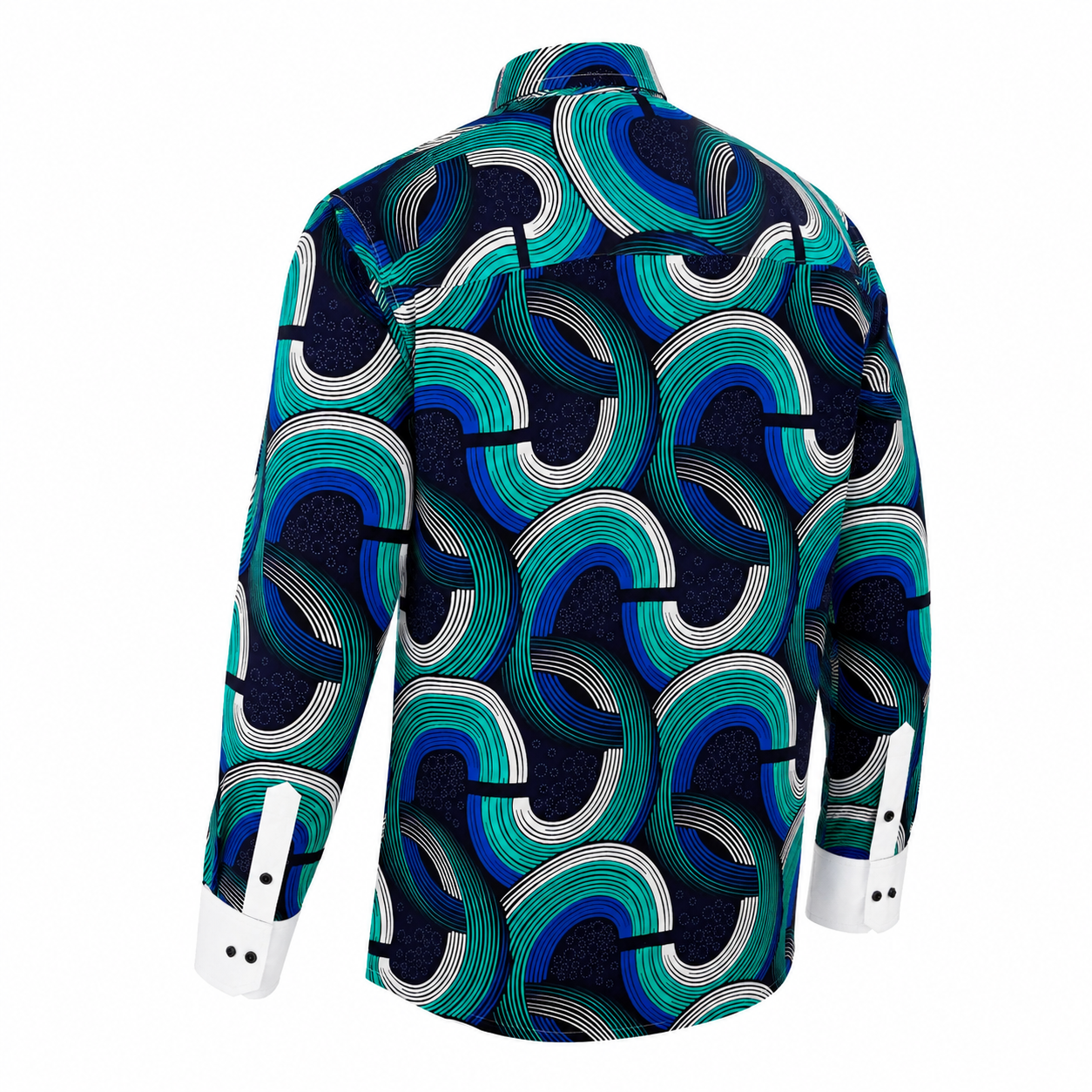 Men's long-sleeve dress shirt-Waves L 5 Men's long-sleeve dress shirt-Waves L - Image 5