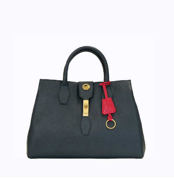 Cleo Cabas Handbag - Midnight Saffiano 1 Cleo Cabas Handbag - Midnight Saffiano