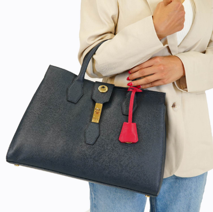 Cleo Cabas Handbag - Midnight Saffiano 7 Cleo Cabas Handbag - Midnight Saffiano - Image 7