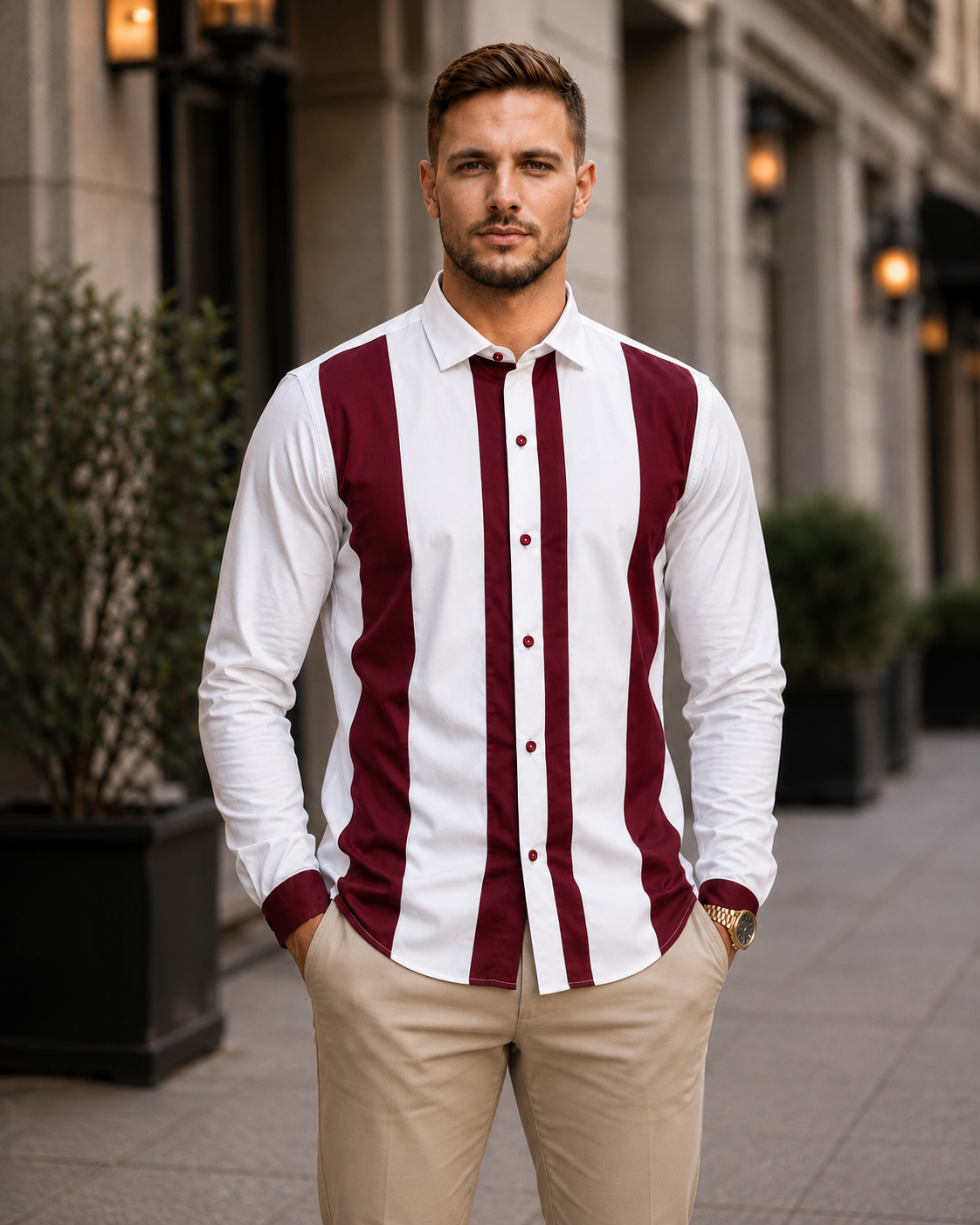 Men's long-sleeve dress shirt-Elegance XL 1 Men's long-sleeve dress shirt-Elegance XL