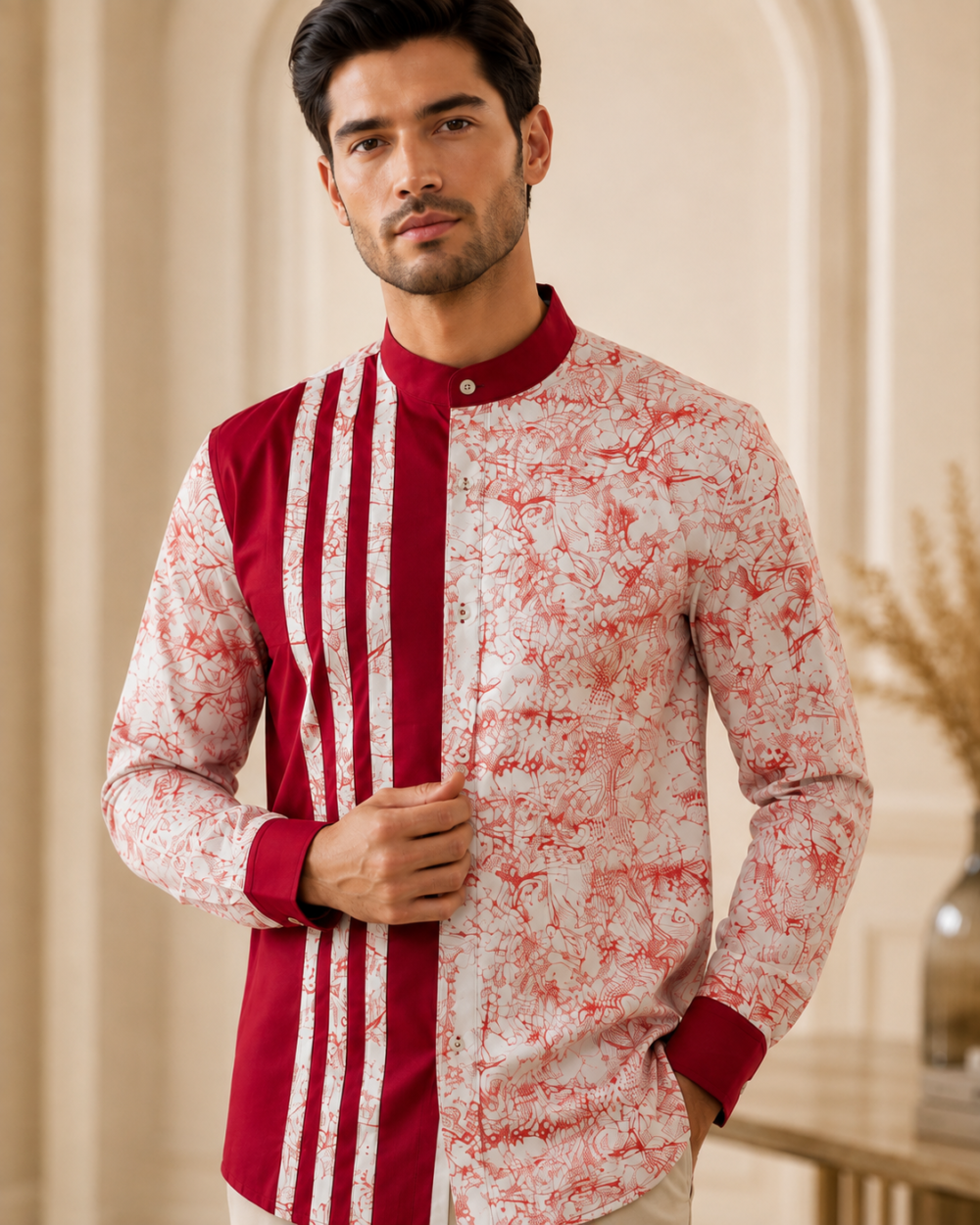 Men's long-sleeve dress shirt-Passion XL