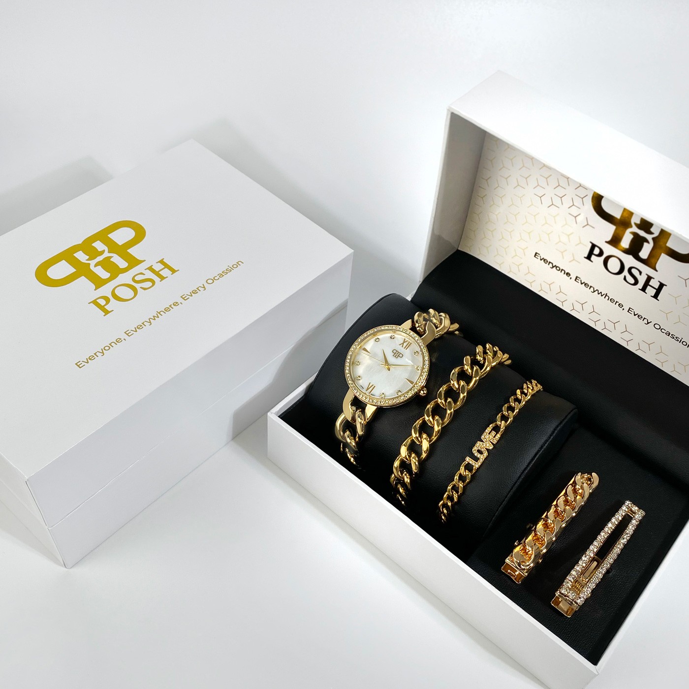 Adina Watch & Bracelets Set - Black/Gold 4 Adina Watch & Bracelets Set - Black/Gold - Image 4