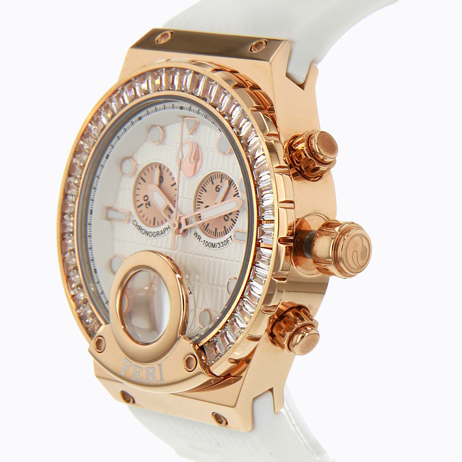 Theia Watch - Rose Tone with White Strap 2 Theia Watch - Rose Tone with White Strap - Image 2