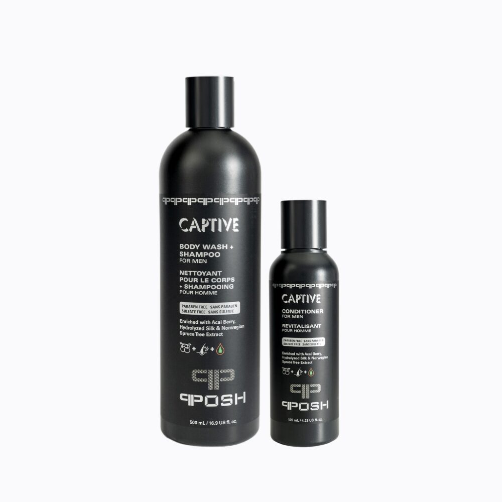 Captive Body Wash + Shampoo and Conditioner Set For Men - 2 Bottles
