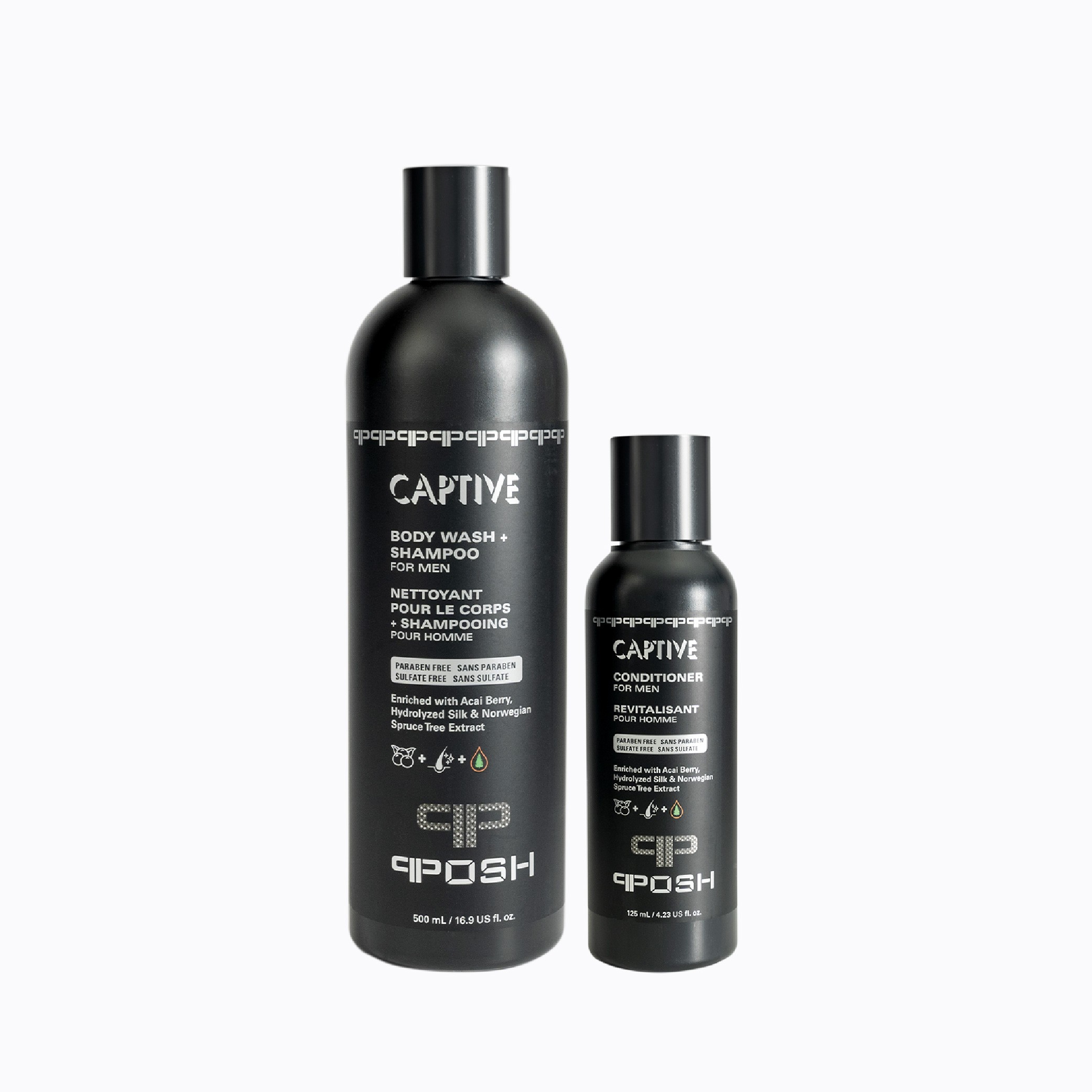 Captive Body Wash + Shampoo and Conditioner Set For Men - 2 Bottles 1 Captive Body Wash + Shampoo and Conditioner Set For Men - 2 Bottles