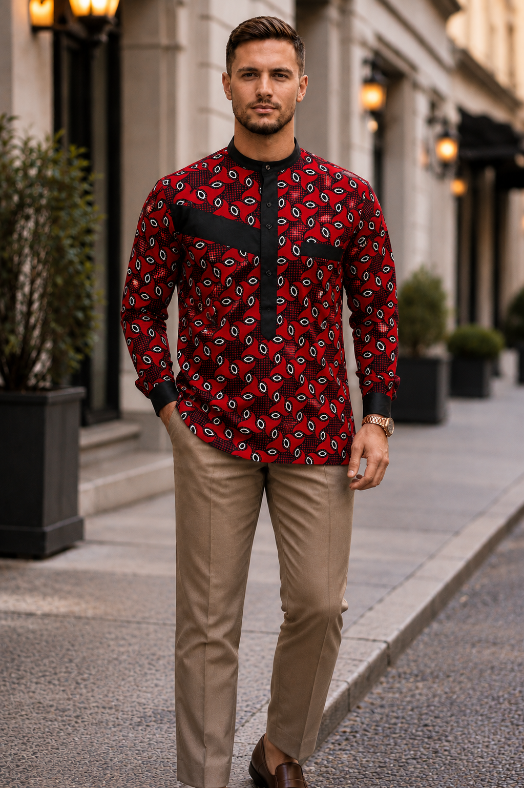 Men's long-sleeve dress shirt-Black pearl L 1 Men's long-sleeve dress shirt-Black pearl L
