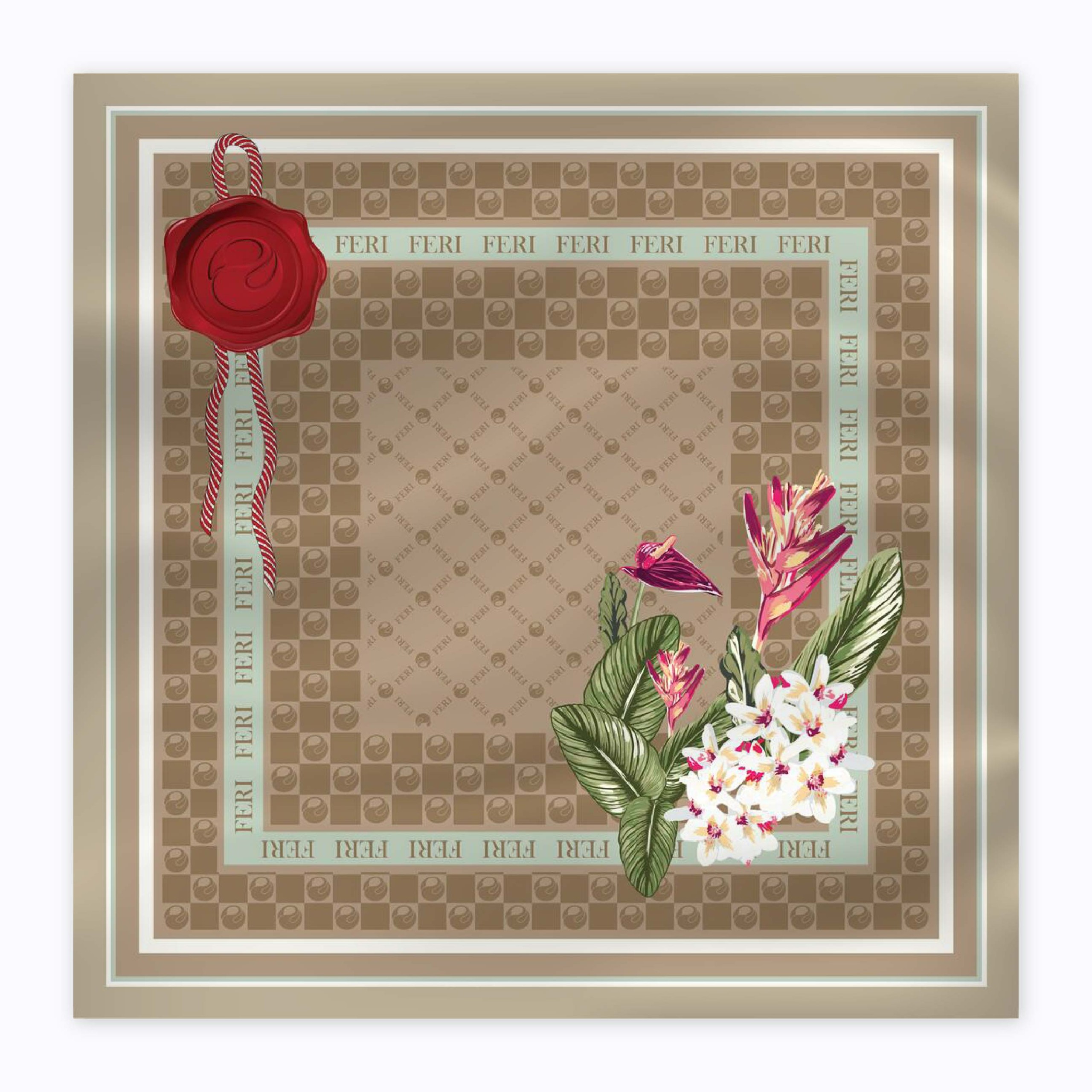 Floral Monogram Scarf 1 Floral Monogram Scarf